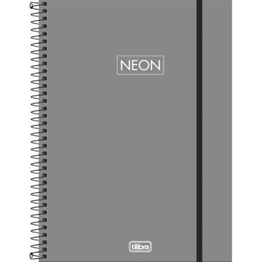 Imagem de Tilibra - Caderno Espiral Capa Plástica Universitário 1 Matéria Neon Fit Masculino 80 Folhas - Capa Cinza