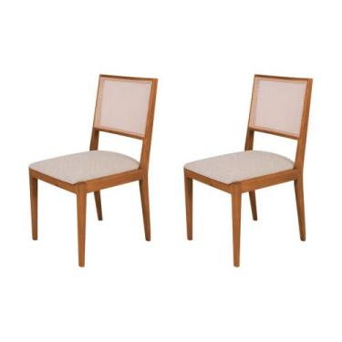 Imagem de Conjunto com 2 Cadeiras de Jantar Suellen em Madeira e Mdf Cerejeira L