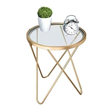 Imagem de P9IDEDFH Pequena mesa de centro - mesa lateral industrial, mesa de telefone final com prateleiras de malha, para corredor de escritório ou sala de estar, móveis com detalhes de madeira (cor: D) (cinza