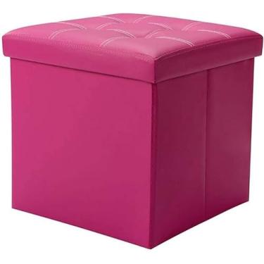 Imagem de Banqueta dobrável para os pés, banquinho otomano, pufe quadrado de couro sintético, banquinho de brinquedo pequeno para mesa de centro, banquinho dobrável preto 38 x 38 x 38 cm, preto 35 x 15 x 38 cm