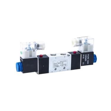 Imagem de 4V120-06 4V220-08 4V320-10 4V420-15 Válvula solenoide dupla cabeça controle duplo 5 vias 2 posições Power Down Hold Válvula direcional pneumática 1 peça (4V220-08, AC220V)