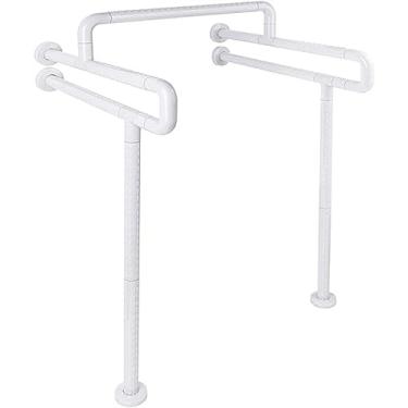 Imagem de Barras de apoio para banheiro, barras de apoio para banheiro, barra de apoio de segurança para banheira, assento de vaso sanitário com deficiência, corrimão antiderrapante, em forma de U, banheiro de