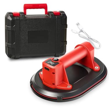 Imagem de Ventosa de bateria, 260 kg - Elevador elétrico de laje com visor LCD, levantador a vácuo para azulejos e vidro, bateria de íon de lítio de 4000 mAh, vermelho