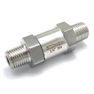 Imagem de WWECCQIJ Válvula de retenção unidirecional macho BSPT de 1/10.2 cm aço inoxidável 304 água gás óleo sem retorno