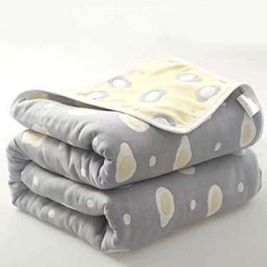 Imagem de Cobertor de toalha de gaze, padrão floral, padrão xadrez, cobertor de toalha grande, tecido de 6 camadas, cobertor quente, 100% algodão, cobertor de gaze para soneca, 90 x 100, cobertor de viagem