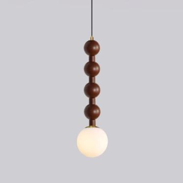 Imagem de YQSLQZZ Luminária pendente decorativa de cabeceira com sombra de globo de vidro, luzes de teto suspensas de meados do século, altura ajustável, para sala de jantar, bar, cozinha ilha