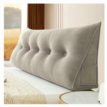 Imagem de LGEOELIAS Almofada triangular de cabeceira, almofada longa com suporte de posicionamento, almofadas de cunha triangulares cabeceira, com capa removível, para sentar na cama travesseiro de encosto