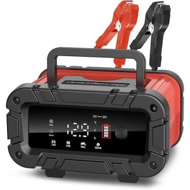 Imagem de Carregador de bateria veicular 12 - 24 dc volts 10a display lcd - ENG