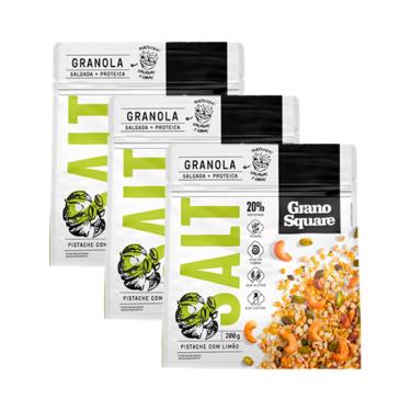 Imagem de Kit 3X: Granola Salt Pistache com Limão Sem Glúten GranoSquare 200g