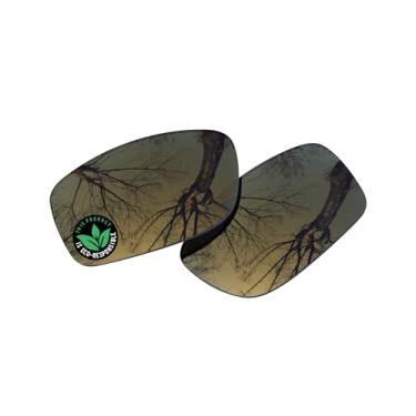 Imagem de Raydi Lentes de reposição de policarbonato para óculos de sol retangulares Costa Del Mar Jose - Bronze Dourado espelhado - Polarizado