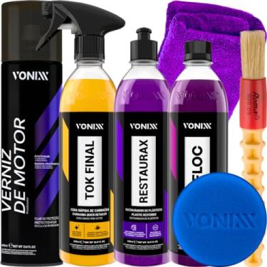 Imagem de Kit Shampoo V-Floc Cera Tok Final Verniz de Motor Restaurax Vonixx