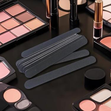 Imagem de Lixas de unhas de grão 100/180 – Ferramentas profissionais reutilizáveis de placa de espuma preta para polimento de unhas de acrílico, pacote com 15