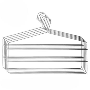 Imagem de Cabides Calça Triplo Aço Cromado Metal Calceiro Adulto Cabide Criança Resistente (10)