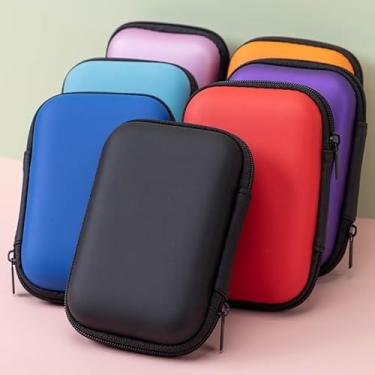 Imagem de Mala de armazenamento rígida, adequada para bolsas de acessórios eletrônicos, bolsas de armazenamento portáteis, pode armazenar cabos de alimentação, carregadores, fones de ouvido