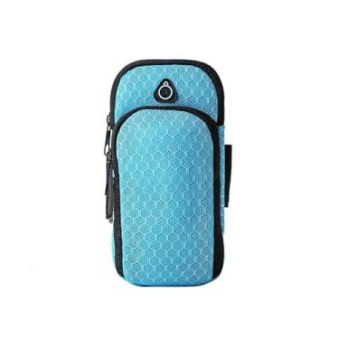Imagem de Suporte de telefone para corrida, braçadeira, manga de braço, esportiva, academia, trilhas, azul, 4