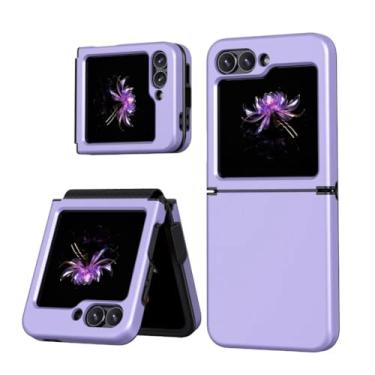 Imagem de Capa para Galaxy Z Flip 6 com proteção de dobradiça, plástico rígido antiderrapante + TPU macio, capa protetora à prova de choque (para Galaxy Z Flip 6/roxa)