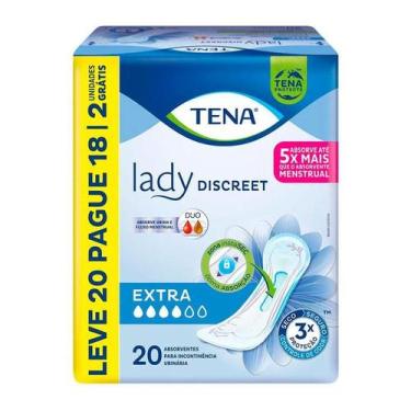 Imagem de Absorvente para Incontinência Urinária Tena Lady Discreet Extra Leve 2