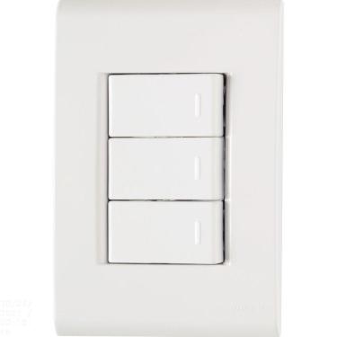 Imagem de Conjunto 4x2 Com 3 Interruptores Simples Tramontina Liz 10 A 250 V Branco Tramontina