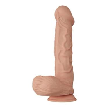 Imagem de Prótese Realística Bergrisi Com Escroto E Ventosa 26 X 4,8Cm Dildo Pênis Macio Noites Marcantes PE012E