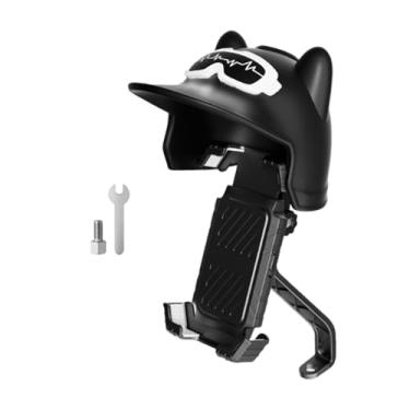 Imagem de FVDPWYE Suporte para Celular de Motocicleta com Mini Viseira para Capacete, Compatível com Smartphones de 4,7 a 7,2 Polegadas. Estável E Seguro. Ideal para Mo, Preto, Tamanho real