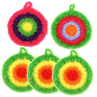 Imagem de Healeved Esponja de lavar louça 5 peças panos de prato pequenos roupas de prato toalhas absorventes de água almofada de louça toalha de limpeza para rosto toalhas de limpeza convenientes poliéster