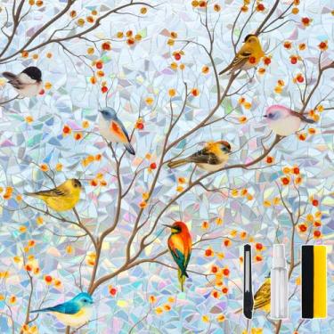 Imagem de DKTIE Película rústica country para janela de vidro para privacidade bidirecional, dia e noite, 2ª geração, tecnologia de impressão UV2, cor dupla face (A - filme arco-íris, 75 x 300 cm)