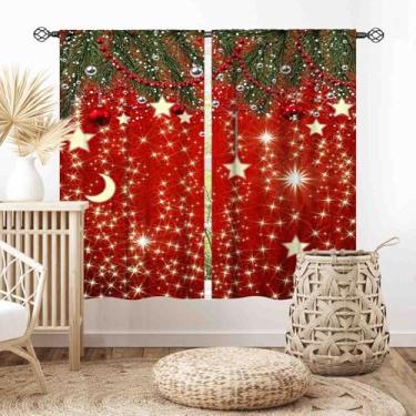 Imagem de Cortinas vermelhas de Natal, Feliz Natal, galhos de abeto, bola de ano novo, inverno, neve, festa, decoração, janela, cortina, tratamentos para sala de estar, quarto, cozinha, banheiro, casa, 2