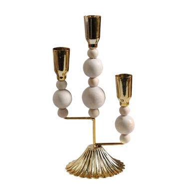 Imagem de Escultura de castiçal em madeira vintage criativa em estilo francês