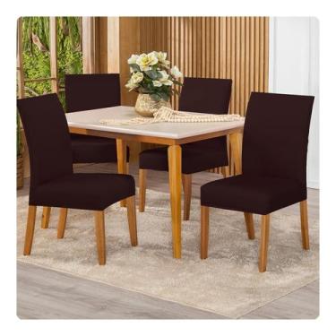 Imagem de Kit Capa Para Cadeiras 04 Unidades Malha - Lenharo Enxovais, TABACO