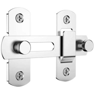 Imagem de Trava 10cm Tranca De Porta Aço Inox Trinco Tarjeta Ferrolho - Facil Ne