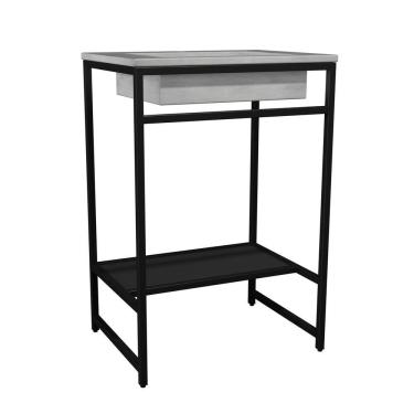 Imagem de Gabinete Banheiro Ferro Iron Black 60x45cm Branco Fosco