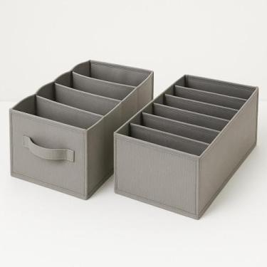 Imagem de Kit 2 organizadores grandes com divisórias  cinza - Marvishop