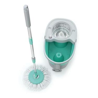 Imagem de Mop Giratório Ciclone Cesto 20L Centrifuga Com Roda Inox Limpeza Flash