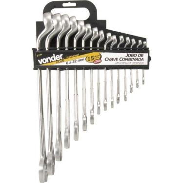 Imagem de Jogo Chave Combinada 6-32mm Cromo Fosco 15 pçs Vonder