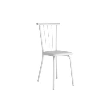 Imagem de Cadeira Sala De Jantar 154 Aço Kit 2 Uni Branco/courano Branco - Carraro
