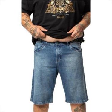 Imagem de Bermuda Jeans Plus Size Okdok Medium Wash Blue Masculina-Masculino