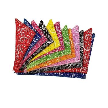 Imagem de Pacote com 60 bandanas sortidas Paisley para cuidados com cães/tosadores