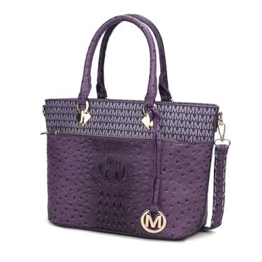 Imagem de MKF Collection Bolsa feminina exclusiva, bolsa tiracolo de couro vegano, alça superior, bolsa tiracolo da Mia K, Grace roxo escuro, Medium