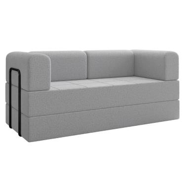 Imagem de Sofa Modular Cama 2 Lugares 160 Cm Monaco Linho Cinza Vconcept Cinza