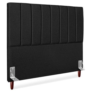 Imagem de Cabeceira Queen 160 Cm Com Frame Carla Linho Preto Artte Preto