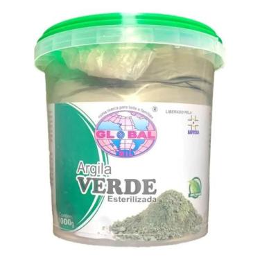 Imagem de 1x argila verde esterelizada pura 1 quilo aprovada pela anvisa - globa