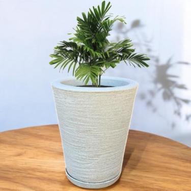 Imagem de Vaso Planta Flor Decorativo Jardim Polietileno Coluna Redonda 28x23 (Cinza)