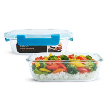 Imagem de 2 Potes Herméticos Vidro Tampa Mais Resistente Marmita 640ml - U4HOME,