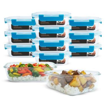 Imagem de 12 Potes Hermético Vidro Travas Premium Marmitas Fit 640ml - U4HOME, A