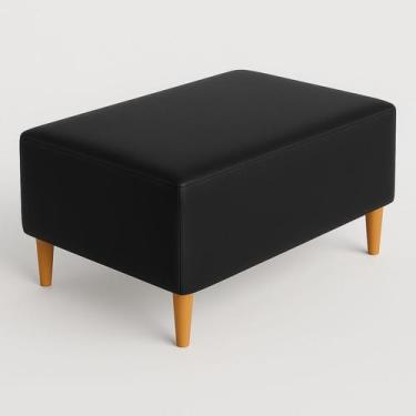 Imagem de Puff Bela Manu Decor Madri Pés Palito material sintético Preto