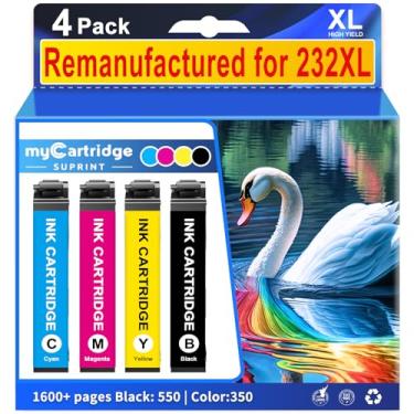 Imagem de Substituição para 232 Ink Latest Upgrade Replacement for Epson 232XL Ink Cartridges Combo Pack Use para Epson XP-4200 XP-4205 WF-2930 WF-2950 Cartucho de tinta de impressora (pacote com 4)