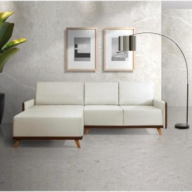 Imagem de Sofá 4 Lugares com Chaise Lado Esquerdo 258cm material sintético Gerib