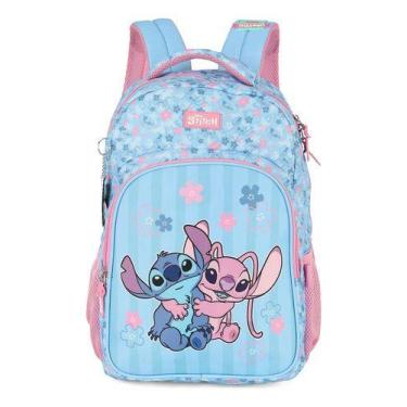 Imagem de Mochila De Costas Juvenil Original Stitch Com Angel - Luxcel, Rosa