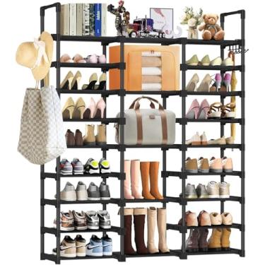 Imagem de Sapateira Modular 4 em 1 Aço Reforçado, Capacidade Até 55 Pares, Estante Vertical, Sapateira Clássica, Prateleira Escalonada, Rack médio