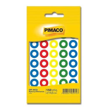 Imagem de Reforço de Fichário colorido autoadesivo OP4433 com 150 unid - Pimaco